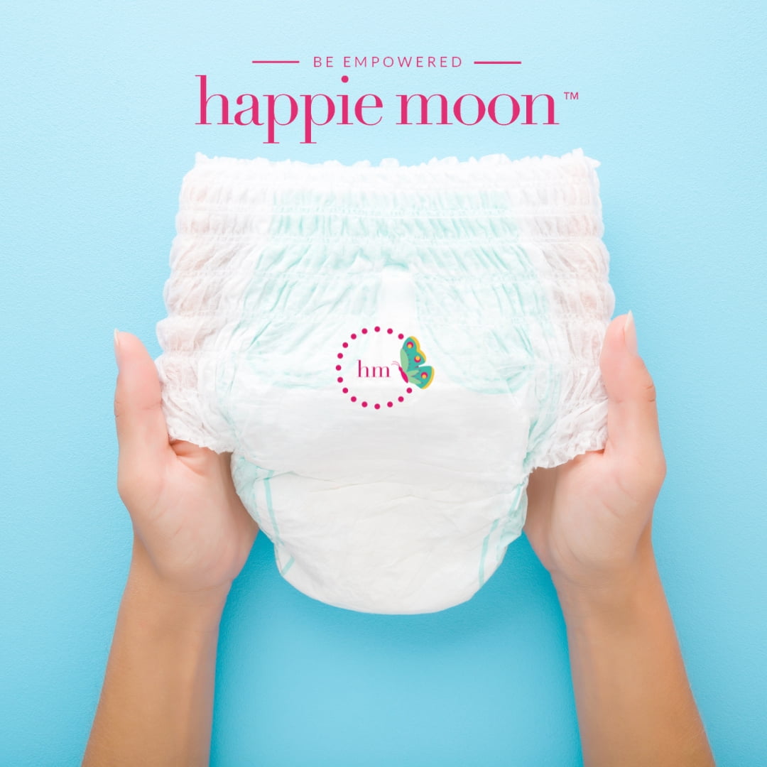 Happie Moon First Period Kit | Menstrual Starter Set For Tweens & Teens | All-Inclusive 10 Pads, 2 Overnights, Happie Moon Warming Patch And Small Pads Pouch