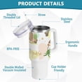 thumbnail image 4 of SKYSONIC Insulated Tumblers with Lids and Straws Handles 40oz Water Bottle Cute Sloth Palm Tree Travel Mug Reusable Stainless Steel Thermos Vacuum, 4 of 7