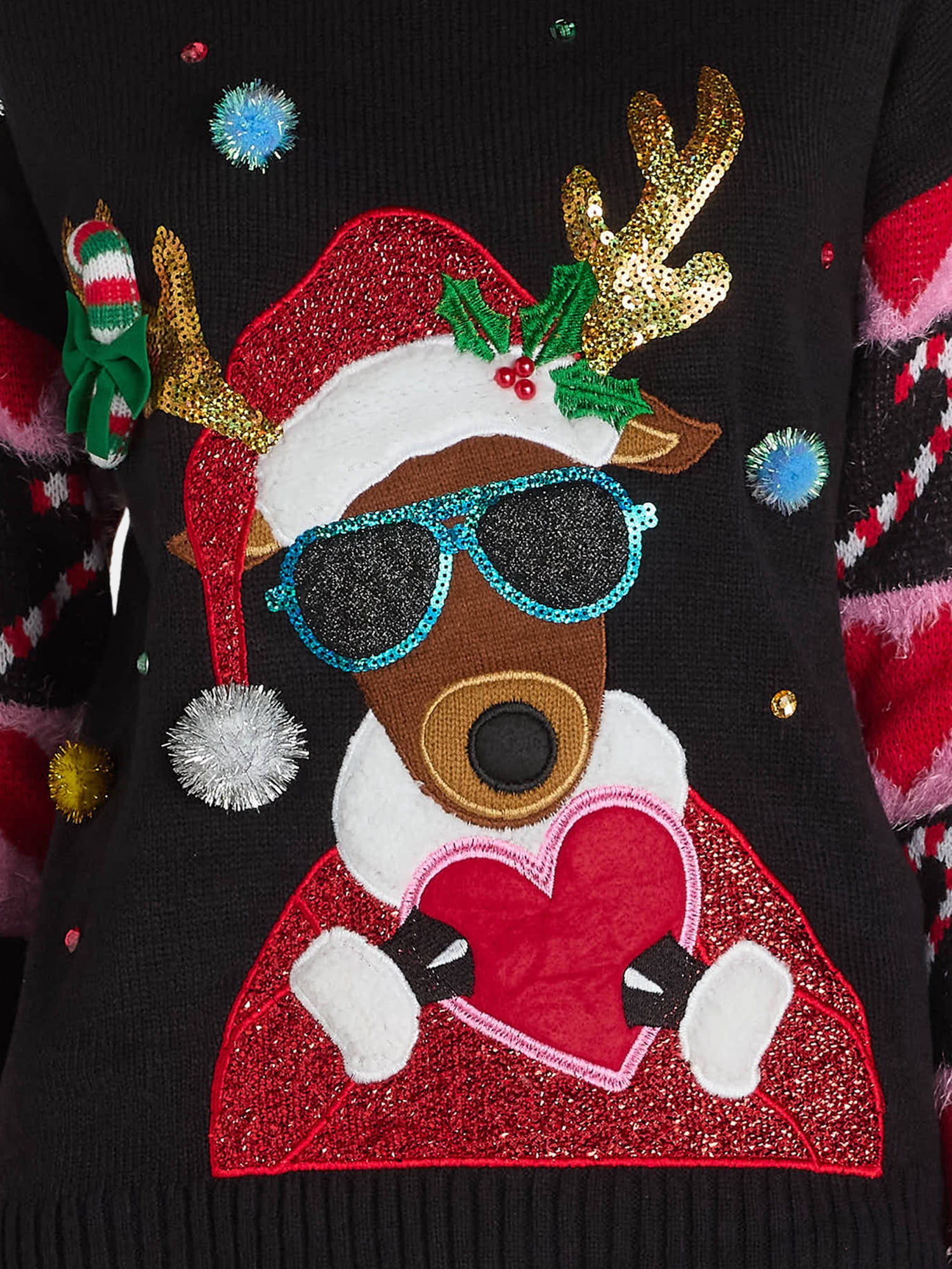 Holiday Time Embellished Sweater, Women’s, Sizes XS-3X