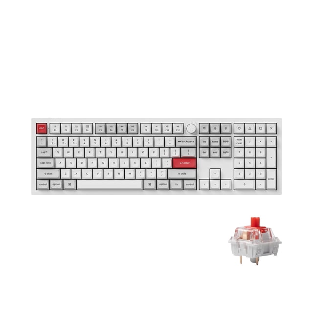 Teclado mecánico inalámbrico y con cable Keychron Q6 Pro RGB, switches rojos