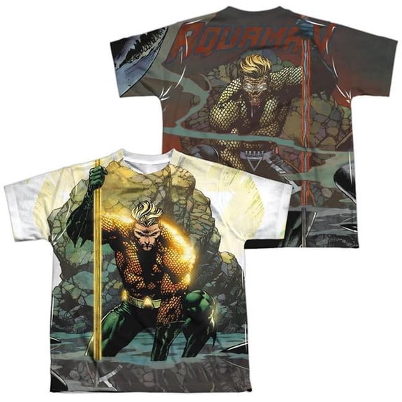 Jla - Good Vs Evil (Front/Back Print) - Youth Short Sleeve Shirt - X-Large