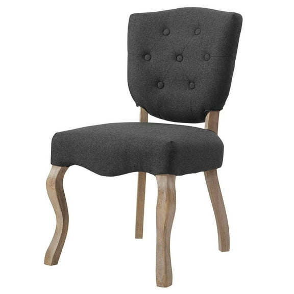 Side Dining Chair, Grey Gray, Fabric, French Kitchen Cafe Bistro Hospitality Restaurant, Modern Contemporary HB33173