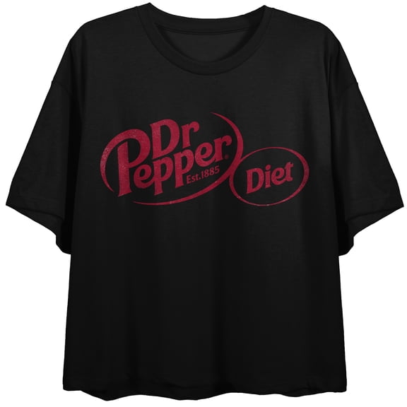 Dr Pepper Diet Logo Women's Black Cropped Tee
