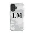 thumbnail image 1 of Personalised White Camouflage Initials iPhone 16 Plus Case, iPhone 13 Pro Max, 1 of 4