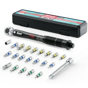 Aiourx, 1/4 Ratchet Steel Handle Matte with Drive Torque Wrench 23 Piece