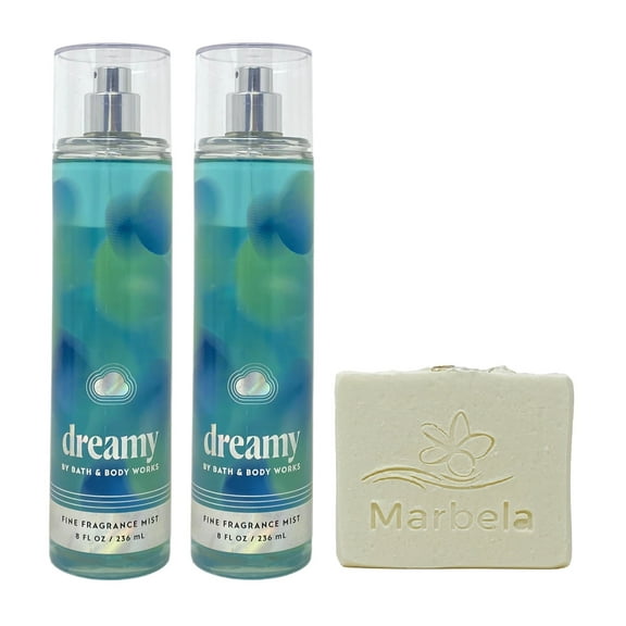 Bath & Body Works Dreamy 2 Pack Fine Fragrance Mist Bundle with a Natural Oats Bar Soap - Full Size