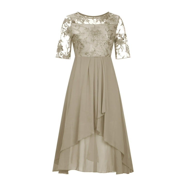 FAVIPT 2024 Modern Wedding Dress: Elegant Lace Chiffon Midi Dress for Mother  of The Bride/Groom - Walmart.com