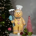 thumbnail image 2 of Northlight LED Lighted Glittered Gingerbread Snowman Chef Christmas Figure - 17.5", 2 of 6