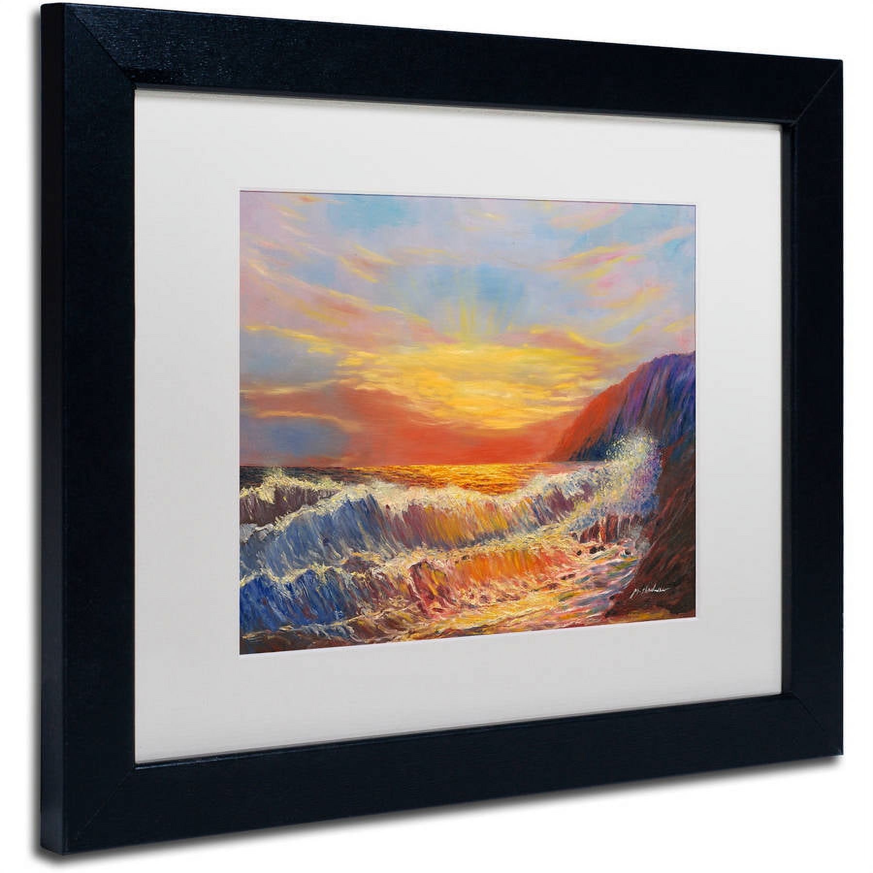 Trademark Fine Art "Hawaiian Sunset" Canvas Art by Manor Shadian, White Matte, Black Frame