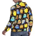 thumbnail image 3 of KLL Cartoon Bird Owl Print Mens Hoodie Long Sleeve Casual Pullover Hooded Sweatshirt Fashion Drawstring Hoodies with Pocket-Large, 3 of 6