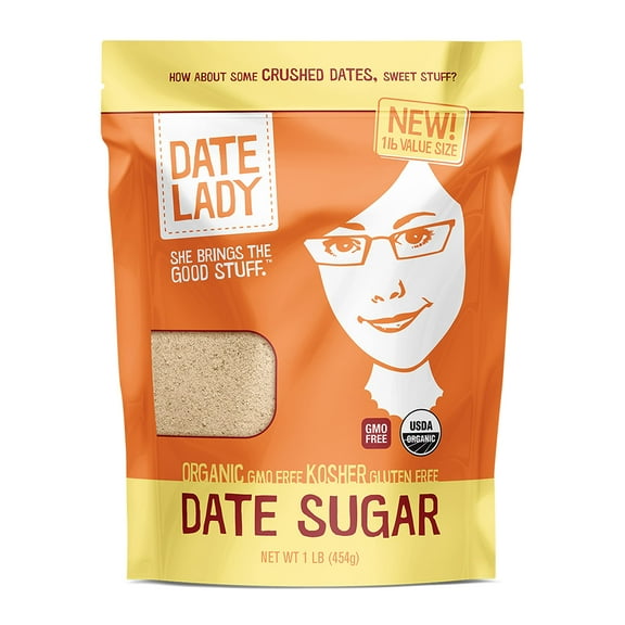 Date Lady Organic Date Sugar, 1 lb (1 Bag) | Ground Dates, Sugar Substitute