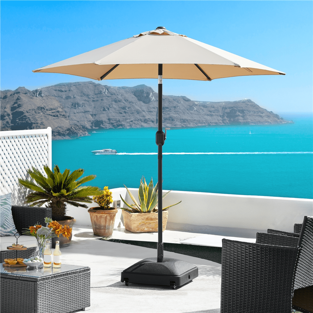 Renwick 123lb Rolling Fillable Patio Umbrella Base, Black