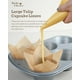 thumbnail image 4 of Forros para magdalenas Bake Choice Tulip, 100 unidades, grandes, 6 x 9,5 cm, blancos, 4 of 8