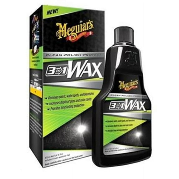 Meguiars Wax G191016 16 oz 3-in-1 Wax - Multiple Steps, One Easy to Use Wax