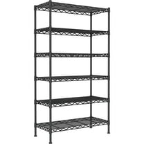 YOHKOH 6-Wire Heavy Duty Shelving Metal Storage Rack, MAX 2000LB, Carbon Steel Adjustable Unit Shelves for Laundry Garage Kitchen (36L x 14W x 71.9H, Black)