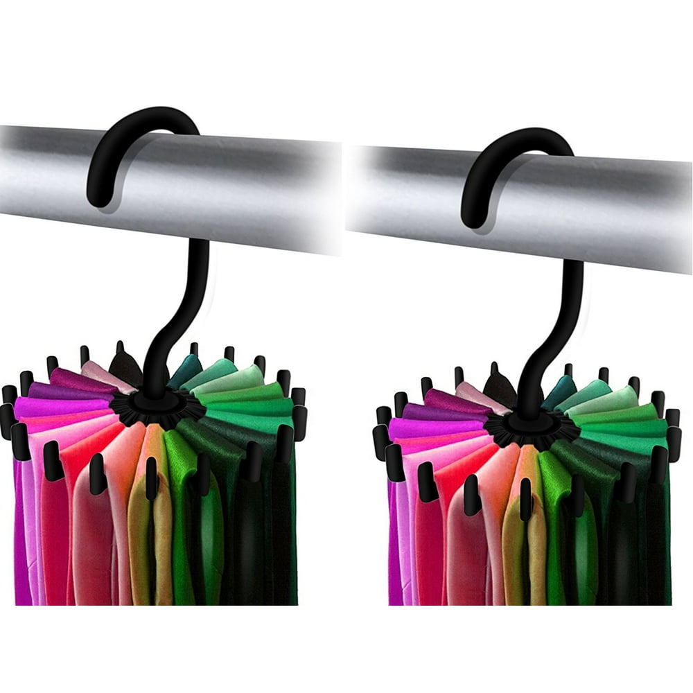 IPOW Upgraded Twirl Slim Tie Rack Hanger Ties Belt Hanging Holder Scarf