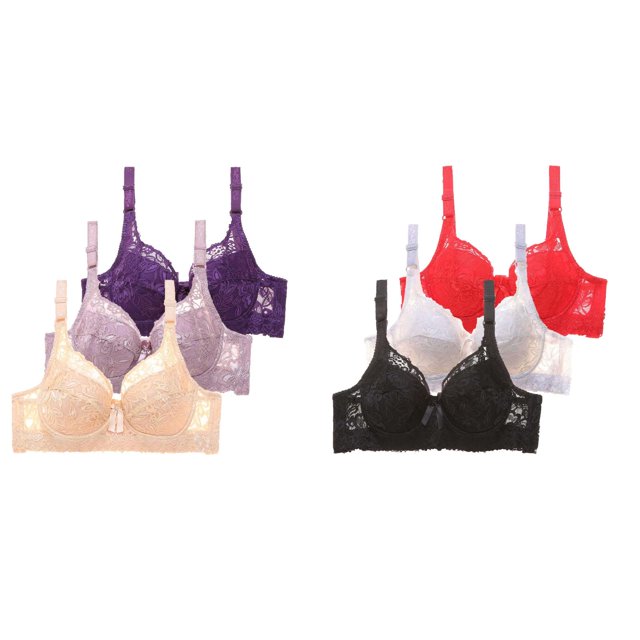(2-Pack) Rinsvye Women Underwire Bra Set Design Full Support Available Daily Wear Able Look Material