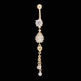 thumbnail image 4 of pitrice Round Zircon Fringe Navel Belly Button Rings Plated Copper Umbilical Nail Studs Body Piercing Buckle Jewelry, 4 of 7