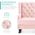 thumbnail image 4 of Best Choice Products Rocking Accent Chair, Tufted Upholstered  Wingback for Home, Nursery w/ Wood Frame - Blush Pink, 4 of 7