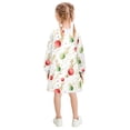 thumbnail image 3 of Girls' long-sleeved dress Colored Balls Christmas Leaves Girls' A-line dress with ribbed cuffs Soft and comfortable, 3 of 6