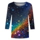 thumbnail image 5 of EQWLJWE - Blusa de lentejuelas brillantes para mujer, talla grande, manga 3/4, cuello redondo, brillante, personalizada, para salir de noche o cóctel (S-5XL), 5 of 5