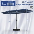 thumbnail image 3 of Gymax Parasol de Patio 13 Pi Parasol de Marché Double Face avec 36 Lumières DEL à Énergie Solaire Bleu Marine, 3 of 10