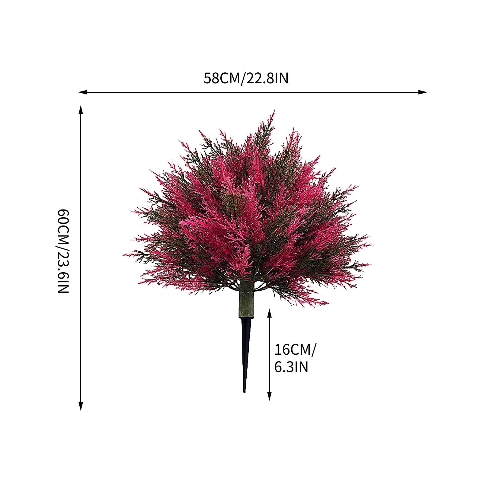 Artificial Fall Flowers Garden Stake for Outdoor, 23.6'' Plastic Faux Flower for Verandah Window Garden Office Patio Front Porch UV Resistant for Planter(Purple)