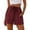 Brick Red, variant on Gyujnb Women's Casual Linen Shorts Elastic Drawstring Waist Loose Fit Shorts with Pockets for Summer Daily Wear,Brick Red