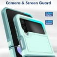 thumbnail image 5 of ELEHOLD for Samsung Galaxy Z Flip 4 Rugged Case, Armor Hard PC Soft TPU Hybrid Anti-Drop Camera Lens Protection Shockproof Glossy Non-Slip Slim Fit Case for Z Flip4 6.7 inch,Mint, 5 of 5