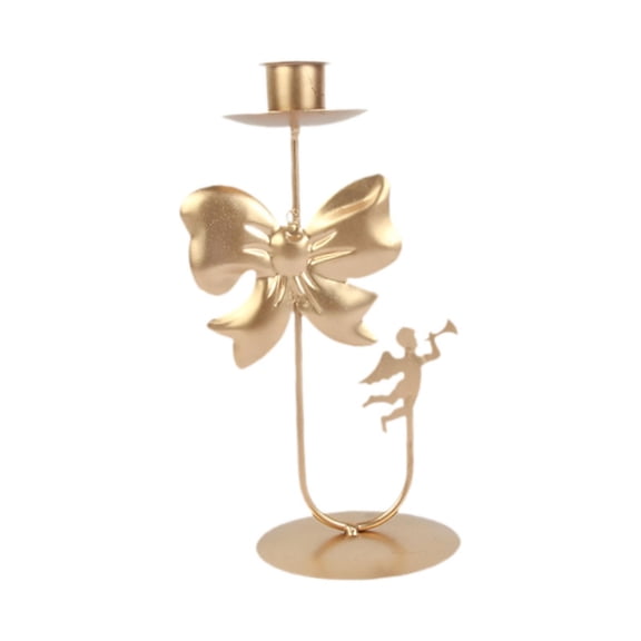Fzaqwen Taper Candle Holder, Candlestick, Christmas Decoration, Candle Holder for Home, Christmas Candle Holder for Parties, Dinners, Kitchen Counters Bow and Angel