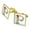 Gold, variant on Letter P Floral Monogram Initial Square Cufflink Set - Silver or Gold