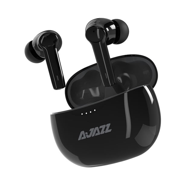 Ajazz TWS Bluetooth Compatible con los deportes Auriculares en el oído auriculares con caja de carga Control de volumen Auriculares Estéreo Audio Negro Inevent EL005300-01B