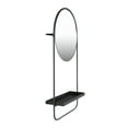 thumbnail image 4 of Bloomingville Bloomingville Round Floating Metal Framed Wall Mirror with Shelf, Black, 4 of 7