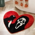 thumbnail image 1 of Alfombra de baño TANVILL para Halloween, negra, roja y naranja, antideslizante, 1 of 7
