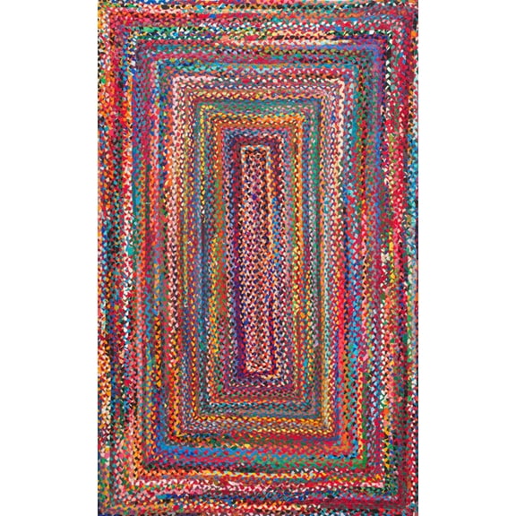 nuLOOM Tammara Bohemian Hand Braided Area Rug, 4' x 6' Oval, Multi