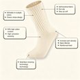 thumbnail image 3 of DOVACKA 6-Pack Neutral Striped Retro Crew Socks, Casual Cotton Socks for Men Women (Size 7-15), 3 of 7
