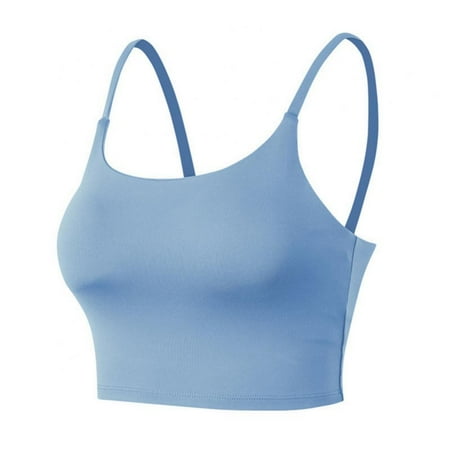 

Spdoo Sports Bras for Women Adjustable Straps Removable Pads Sport Bra Blue S