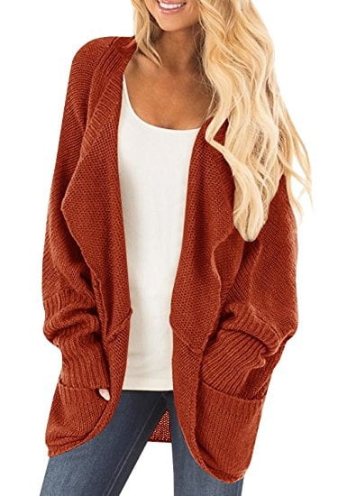 Batsleeve Casual Knit Cardigan Sweater 