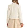 thumbnail image 3 of INSPIRE CHIC Tweed Blazers for Women's Lapel Collar Open Front Long Sleeves Blazer Jackets XS White, 3 of 6