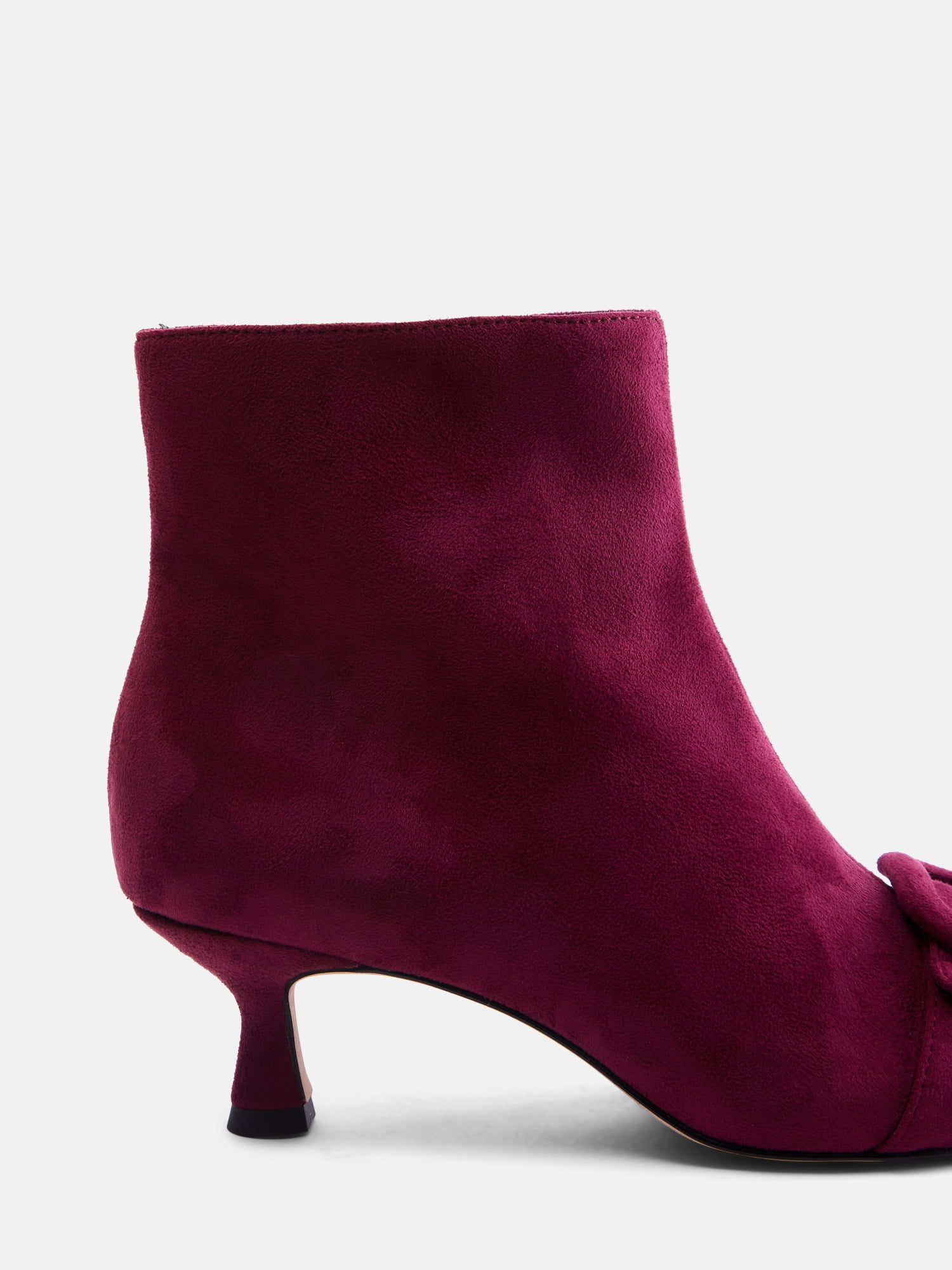 Free Assembly Women's Faux Suede Buckle Booties with Kitten Heel