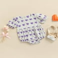 thumbnail image 2 of AMERTEER Bébé Fille Été Romper Manches Courtes Coeur Saint Valentin Romper Tenue Rouge 18-24 Mois, 2 of 8