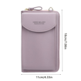 thumbnail image 4 of Cartera de cuero Bolso de hombro de cuero de PU Monedero Bolso bandolera Cartera Bolsa de almacenamiento de tarjetas de dinero, Morado claro Sweethay AP001028-12, 4 of 7