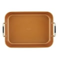 thumbnail image 4 of Ayesha Bakeware Nonstick Roaster with Convertible Rack, 11-Inch x 15-Inch, Copper, 4 of 8