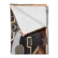 thumbnail image 2 of Music Soft Flannel Fleece Throw Blanket, Art Composition with Different Musical Instruments Stars Drinks in Abstract Style, Cozy Plush for Indoor and Outdoor Use, 50" x 60", Multicolor, by Ambesonne, 2 of 5