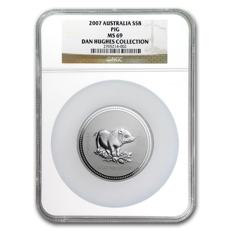 2007 Australia 5 oz Silver Year of the Pig MS-69 NGC