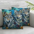 thumbnail image 3 of Orinice Wolfs Flowers Sky Graphic Decorative Throw Pillow Cover for Home Couch Living Room Bed Sofa 18x18in, 3 of 5