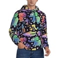 thumbnail image 2 of Kdxio Colorful Animals Print Mens Casual Hooded Collar Drawstring Hoodies Pullover Sweatshirts Casual Long Sleeve Shirts-4X-Large, 2 of 7