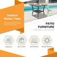 thumbnail image 6 of XgoodX Outdoor Wicker Patio Side Table, Weather Resistant Rattan Coffee Table, Square End Table, Aluminum Frame, Espresso Brown, 6 of 8