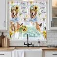 thumbnail image 6 of Sunflowers Dog Swag Valances for Windows, Kitchen Curtains 36 Inch Length 2 Panels Set, Spring Watercolor Floral Stars Colorful Plaid Short Curtains for Small Windows Rod Pocket Cafe Curtains 28"x36", 6 of 8