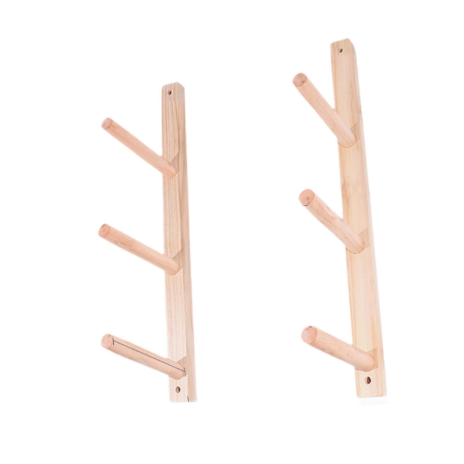 Fiocias 2 Pieces Wood Yoga Mat Storage Rack Gym Organizer Yoga Mat Holder for Skateboard 3 Tier